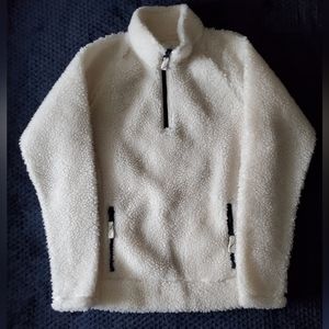 Crewcuts Girls Sherpa 1/4 Zip Jacket Girls Size 14 White Cream